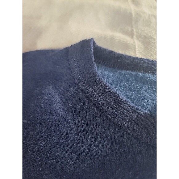 Lands End Mens XL Sweater Pullover Crew Neck Wool Blend Knit Dark Blue USA VTG - Picture 6 of 12